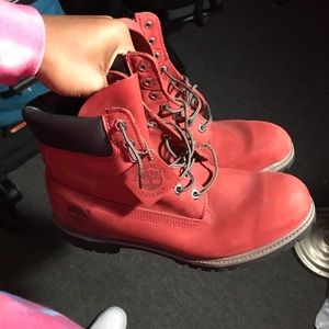 Dark red timberlands